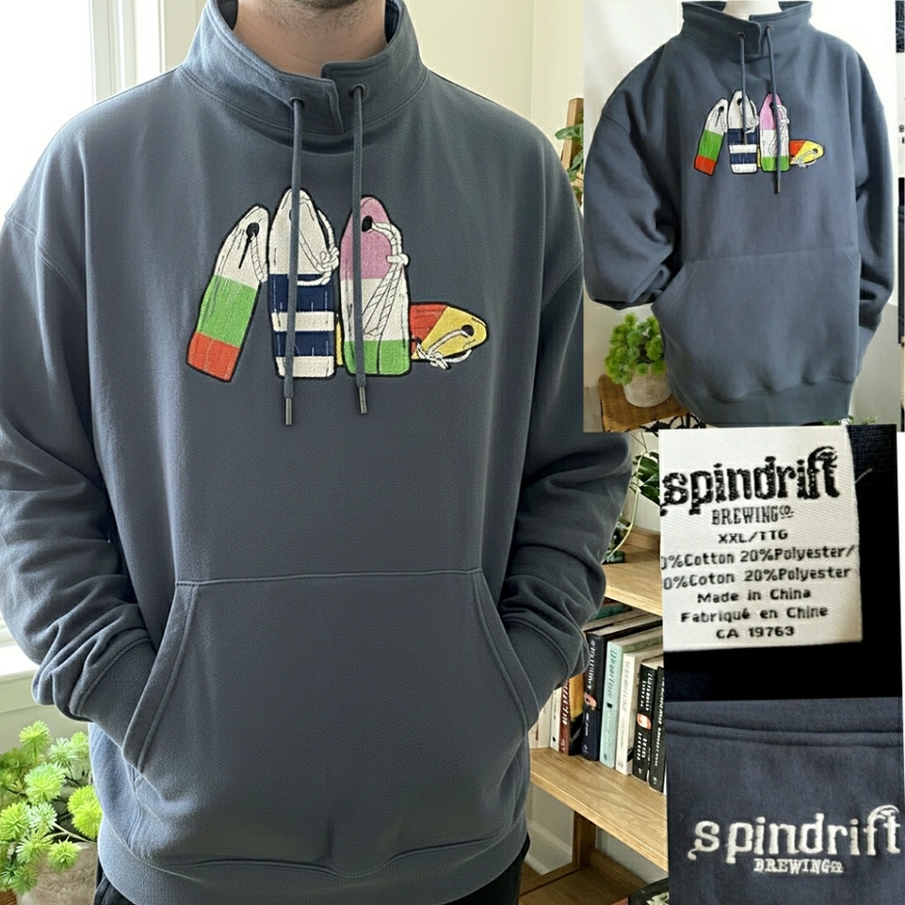 Spindrift Men's Sweatfleece💦Oversized Tall Cotton Pullover Sweatshirt Fleece